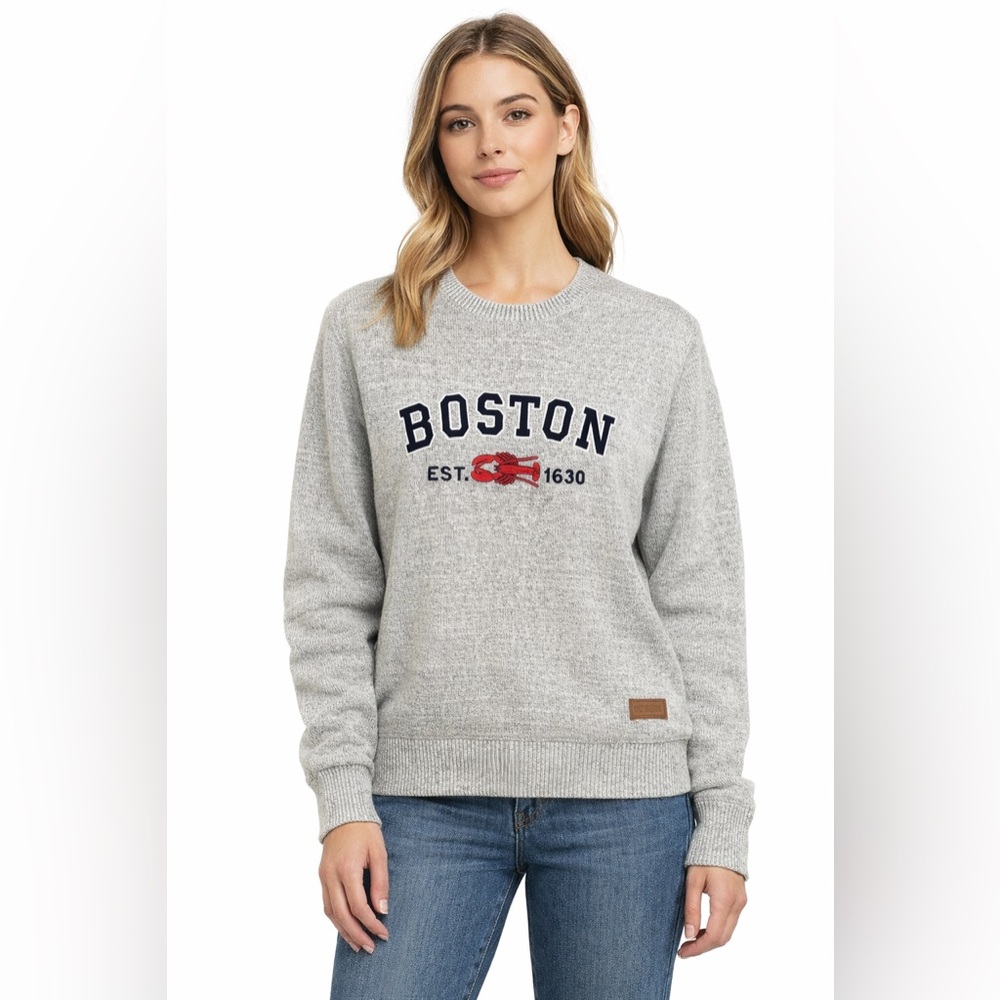 Bay State Apparel Gear Boston Lobster Light Gray Crewneck Sweatshirt S